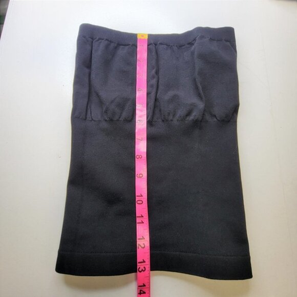 BLACK Strapless Top Stretch Solid Tank Top One Size - Picture 6 of 9